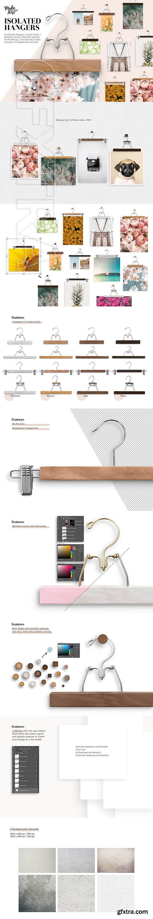 CreativeMarket - Isolated print hangers mockup 4195287