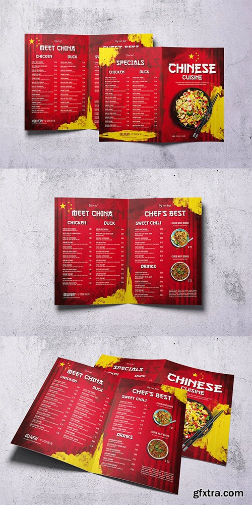 Chinese Cuisine Bifold A4 & US Letter Menu
