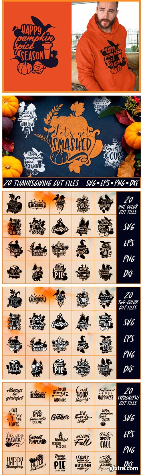 Thanksgiving SVG Cut Files Pack 4 1942484