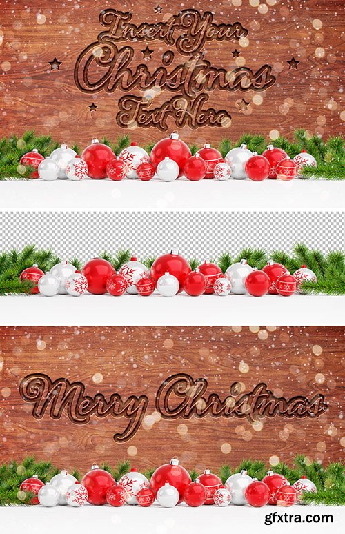 Wooden Text Effect Mockup with Christmas Decorations 297377586 Wooden Text Effect Mockup with Christmas Decorations 297377586