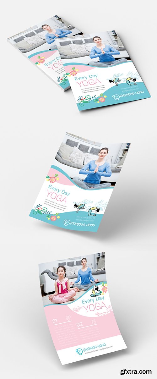 Yoga Flyer Layout with Photo Header Element 213694089 Yoga Flyer Layout with Photo Header Element 213694089