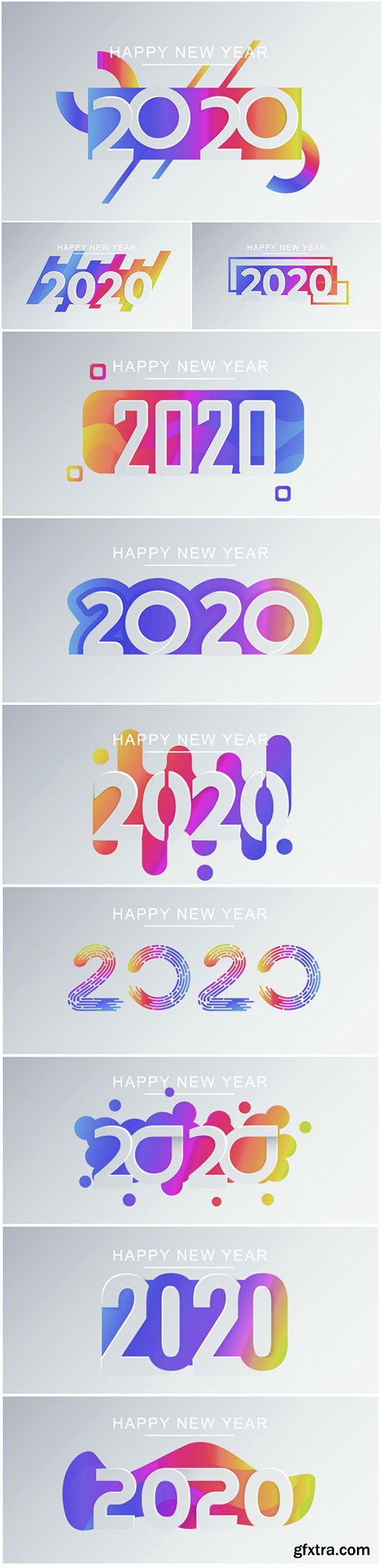 Happy New Year greeting card template, creative paper cut 