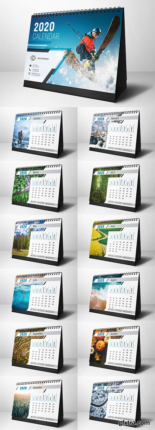 2020 Desk Calendar Layout 297371628