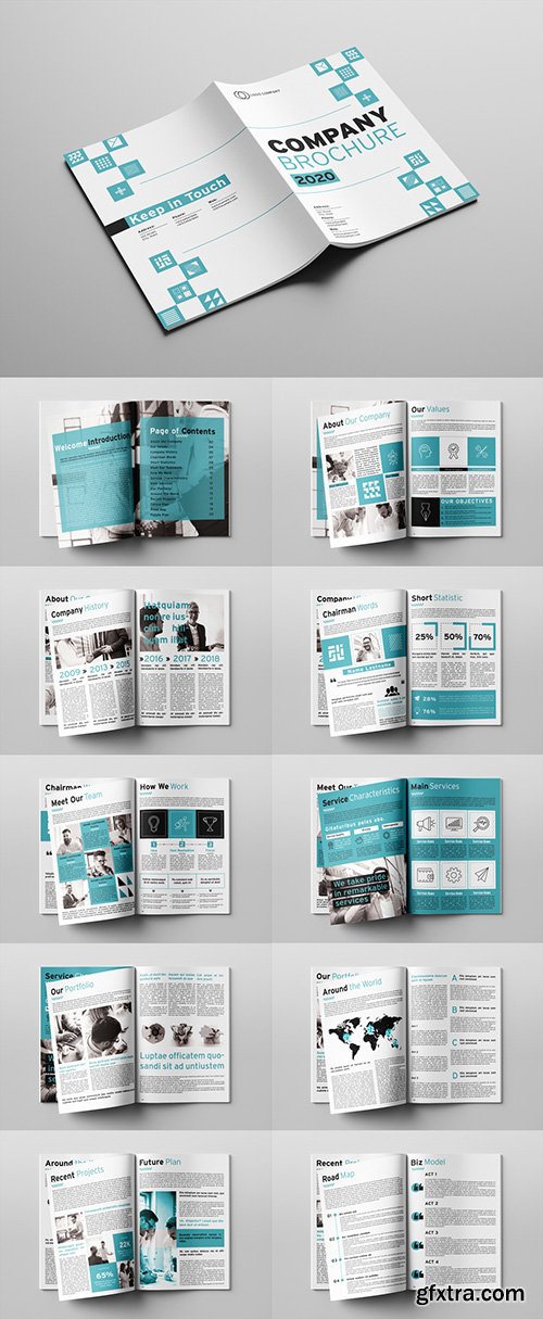 Company Brochure Layout with Teal Accents 296145316 Company Brochure Layout with Teal Accents 296145316