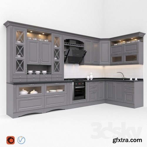 Kitchen by SPVX 3d Model