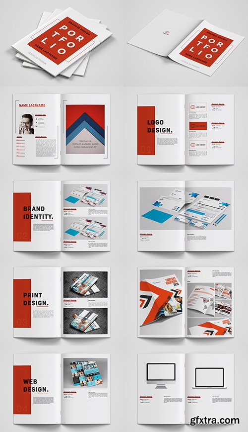 Portfolio Layout with Red Accents 227545430 Portfolio Layout with Red Accents 227545430