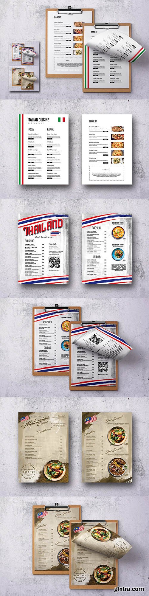 Different Countries Single Page Food Menu Bundle Different Countries Single Page Food Menu Bundle