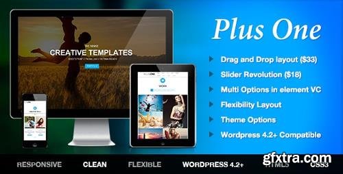 ThemeForest - Plus One v1.8.1 - One Page Marketing Portfolio WordPress Theme - 11453708