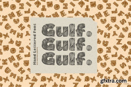 CM - Gulf. HandLettered Font and seamless 4257068