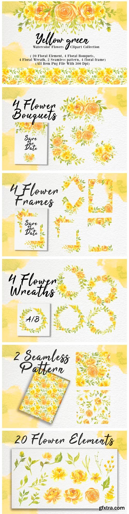 Yellow Flower Watercolor Clipart 1953225