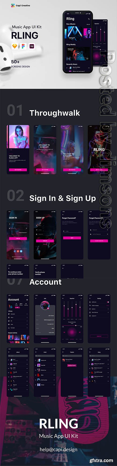 RLing - Amazing Music App UI Kit RLing - Amazing Music App UI Kit