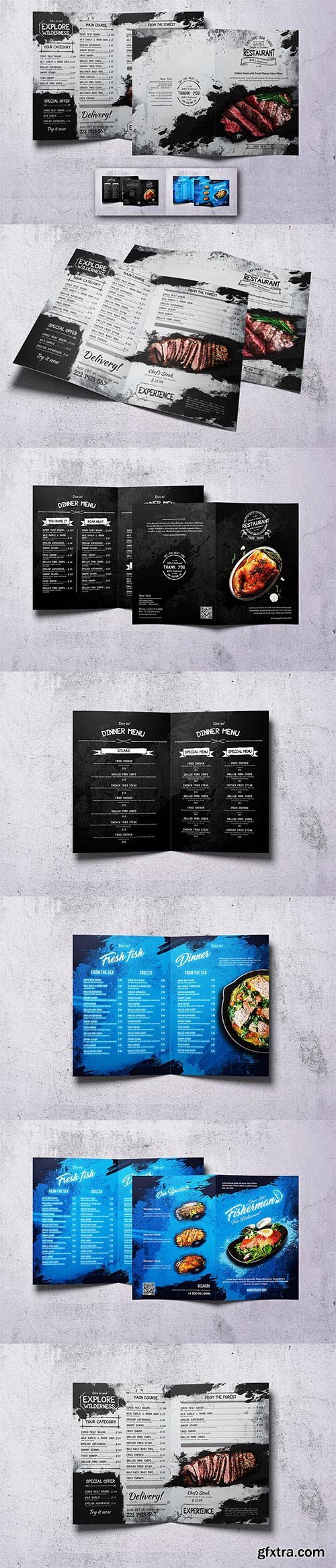 Different Countries Bifold Food Menu Bundle