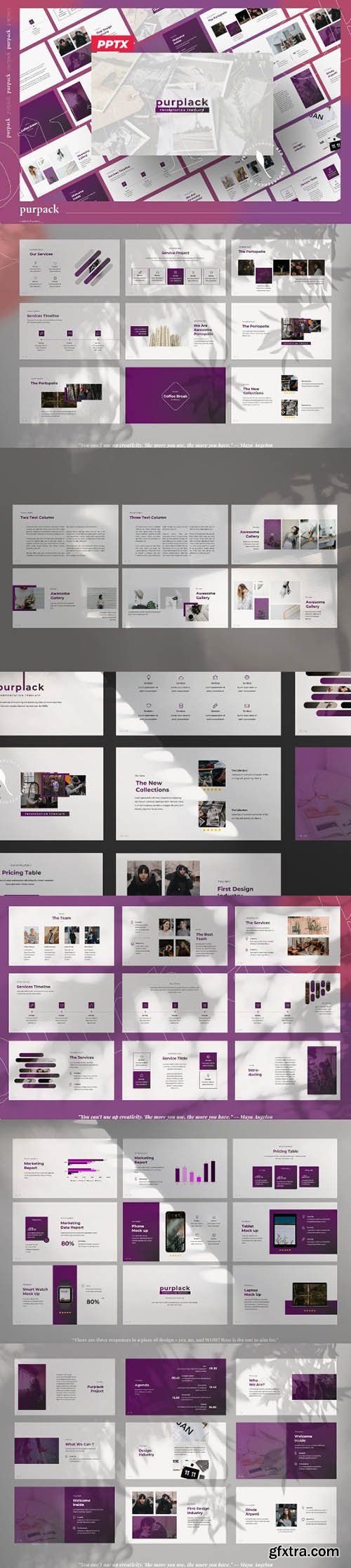 Purplack Creative Purple Business Powerpoint, Keynote and Google Slides Templates