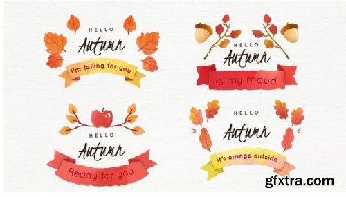 Watercolor Autumn Badges - After Effects 296535