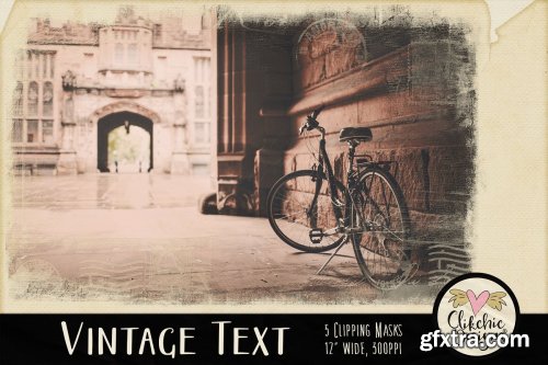 CreativeMarket - Vintage Text Clipping Masks & Tut 3752347