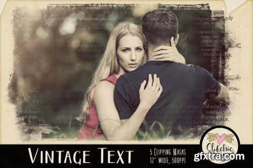 CreativeMarket - Vintage Text Clipping Masks & Tut 3752347