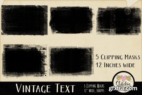 CreativeMarket - Vintage Text Clipping Masks & Tut 3752347
