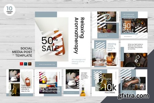 Relaxing Aromatherapy Social Media Kit PSD & AI