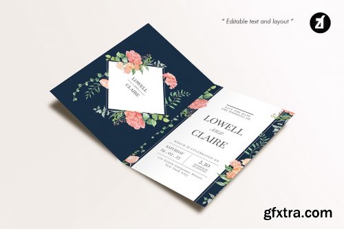Floral Hand-drawn Watercolor Wedding Invitation