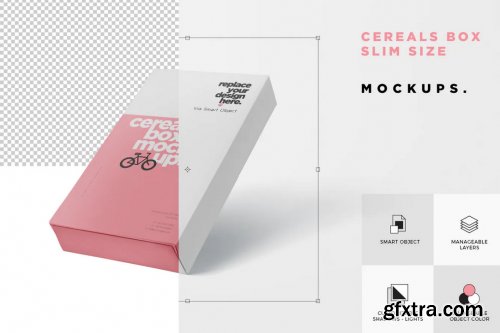 Cereals Box Mockup - Slim Size Box