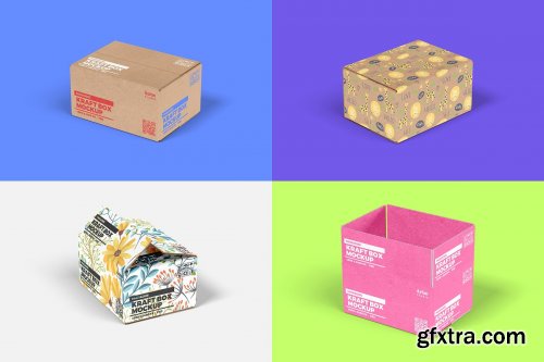 CreativeMarket - Kraft Box Mockup - Packaging Vol 1 4155859