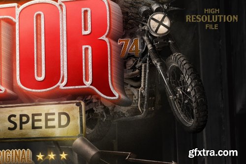 Light Sign Motorcycles Mockup 4149276