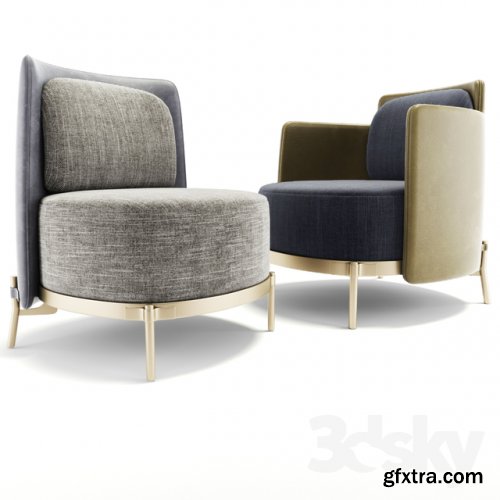 Minotti Tape Armchair Set 3D MODEL
