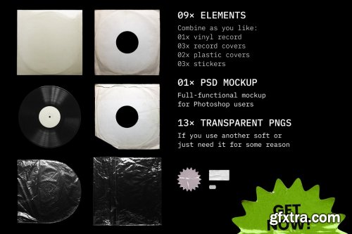 CreativeMarket - Vinyl Record Mockup 4250259