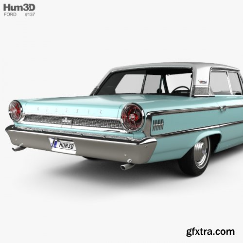 Ford Galaxie 500 hardtop with HQ interior 1963 3D model