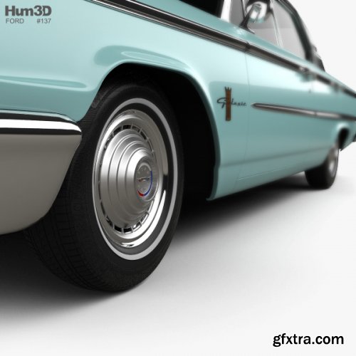 Ford Galaxie 500 hardtop with HQ interior 1963 3D model