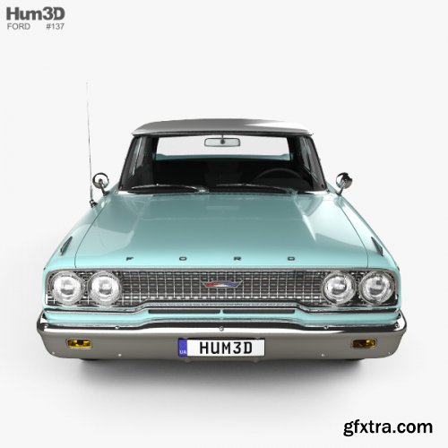 Ford Galaxie 500 hardtop with HQ interior 1963 3D model