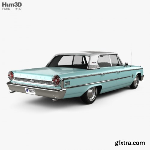 Ford Galaxie 500 hardtop with HQ interior 1963 3D model