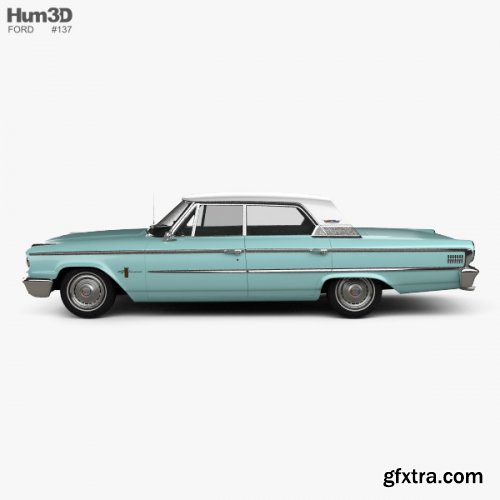 Ford Galaxie 500 hardtop with HQ interior 1963 3D model