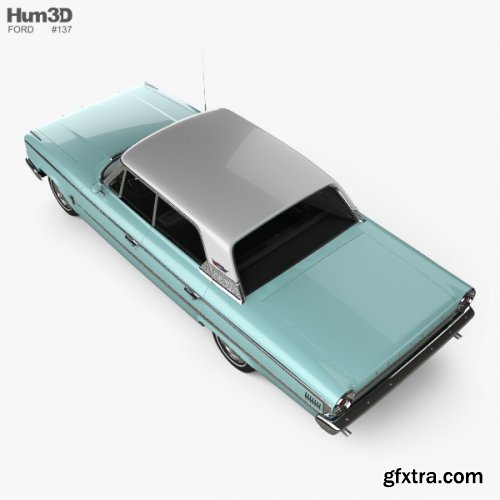 Ford Galaxie 500 hardtop with HQ interior 1963 3D model