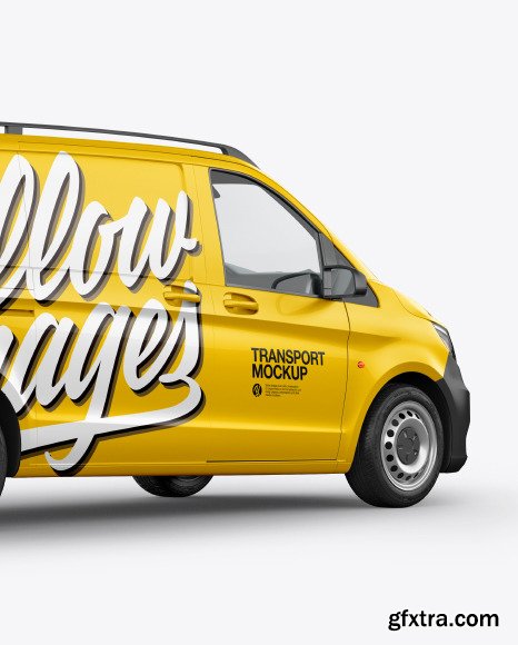 Panel Van Mockup - Back Half Side View 50694