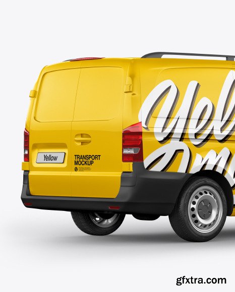 Panel Van Mockup - Back Half Side View 50694