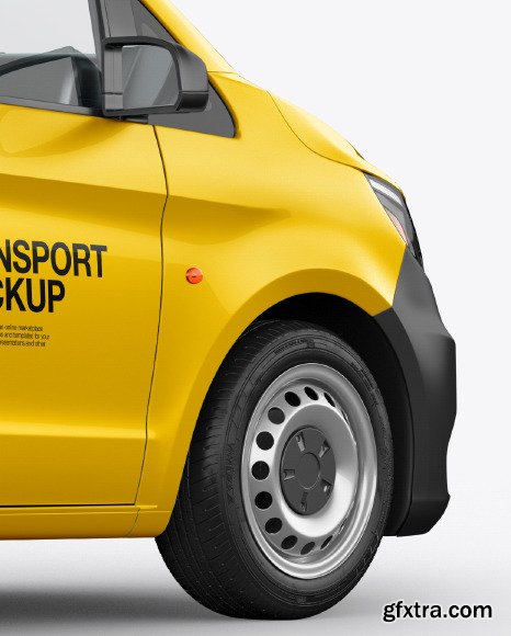 Panel Van Mockup - Back Half Side View 50694