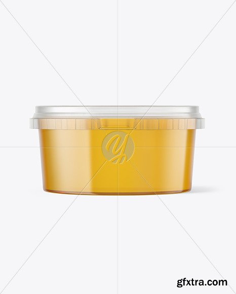 Plastic Container with Honey Mockup 50704