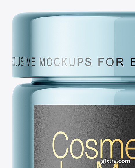 Glossy Metallic Cosmetic Jar Mockup 50662