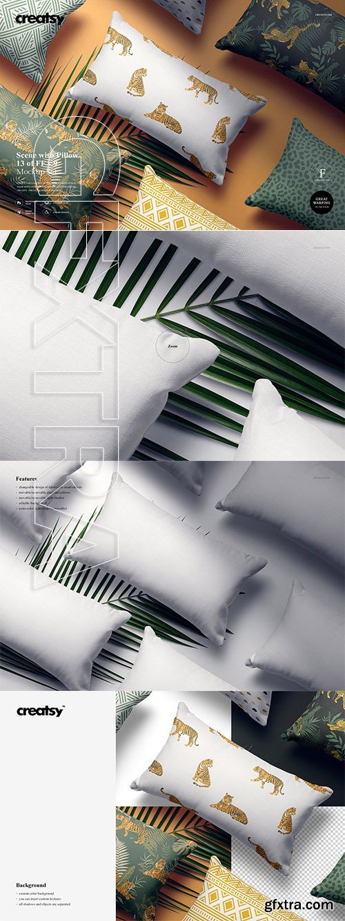 CreativeMarket - Scene with Pillows Mockup (13FFv.9) 3731944