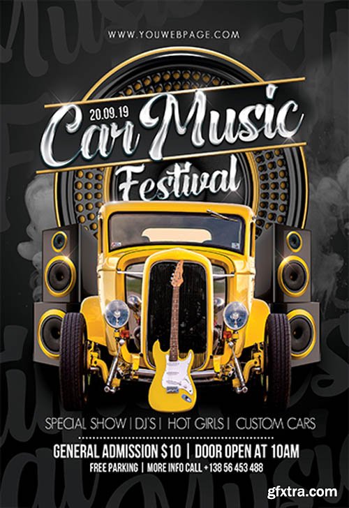 Car Music Festival V3110 2019 Premium PSD Flyer Template