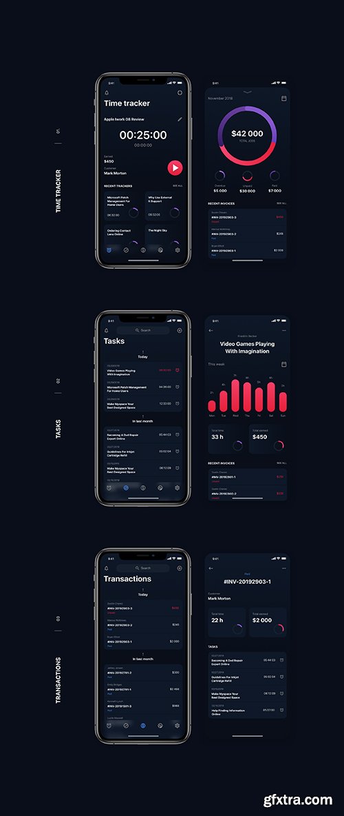 Timetracker iOS UI Kit Timetracker iOS UI Kit