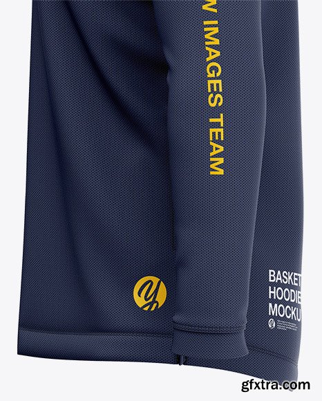 Basketball Full-Zip Hoodie Mockup - Side View 50820