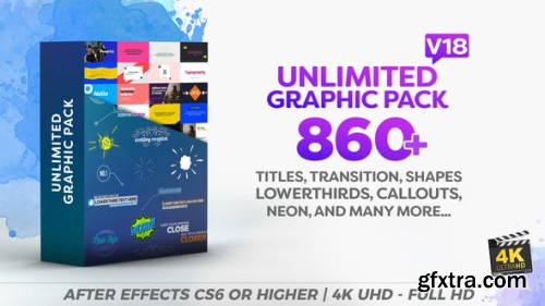 Videohive Unlimited Shapes / Titles / Transitions / Lower Thirds &amp;Elements Graphic Pack V18 12002012