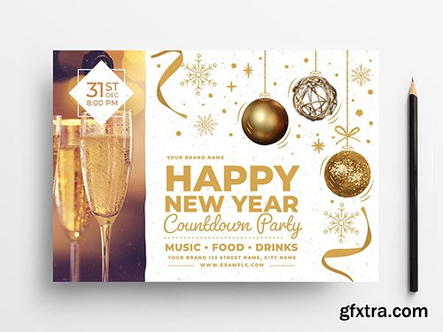 Happy New Year Flyer Layout with Lights 299565776 Happy New Year Flyer Layout with Lights 299565776