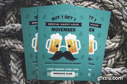 Movember Happy Hour Flyer