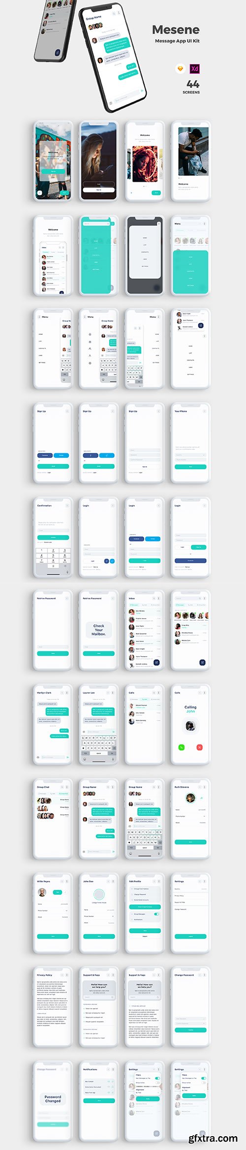 Mesene- Message Ui Kit Mobile App Mesene- Message Ui Kit Mobile App