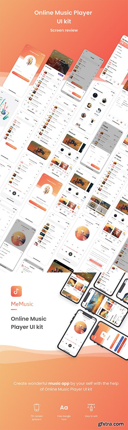 MeMusic - Online Music Player Mobile App UI Kit MeMusic - Online Music Player Mobile App UI Kit