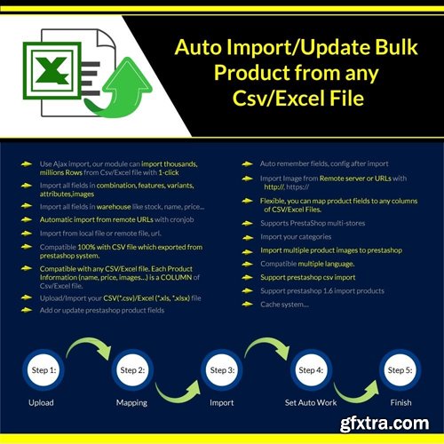 Import/Update Bulk Product from any Csv/Excel File Pro v1.0.61 - PrestaShop Module