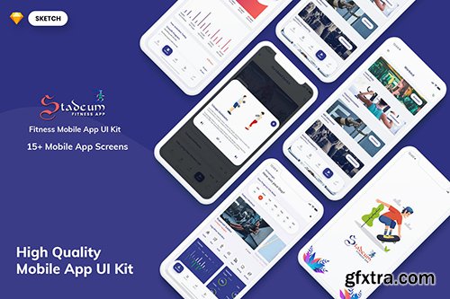 Stadeum-Fitness Mobile App UI Kit (SKETCH) Stadeum-Fitness Mobile App UI Kit (SKETCH)